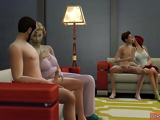 Mom And Son And Dad And Daughter Unseen Fucking Foursome Orgy