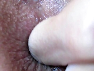 Extreme close up anal play and fingering asshole